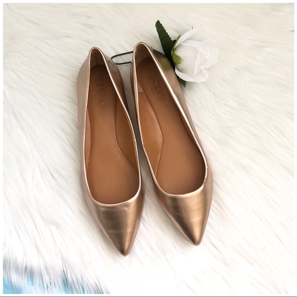 J. Crew Factory Shoes - J. CREW GOLD  EMERY MIRROR  METALLIC FLAT